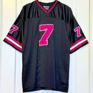Championship Gold Number 7 Black & Red Mens Jersey Large